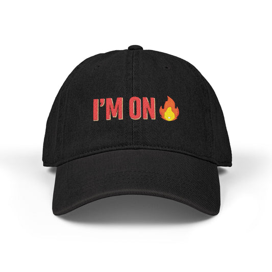 I'm on Fire Football Hat in Embroidered Denim - UK One Size