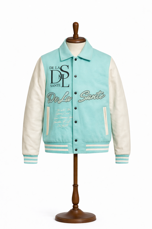 Tailored Varsity Jacket - Bleu Cèleste