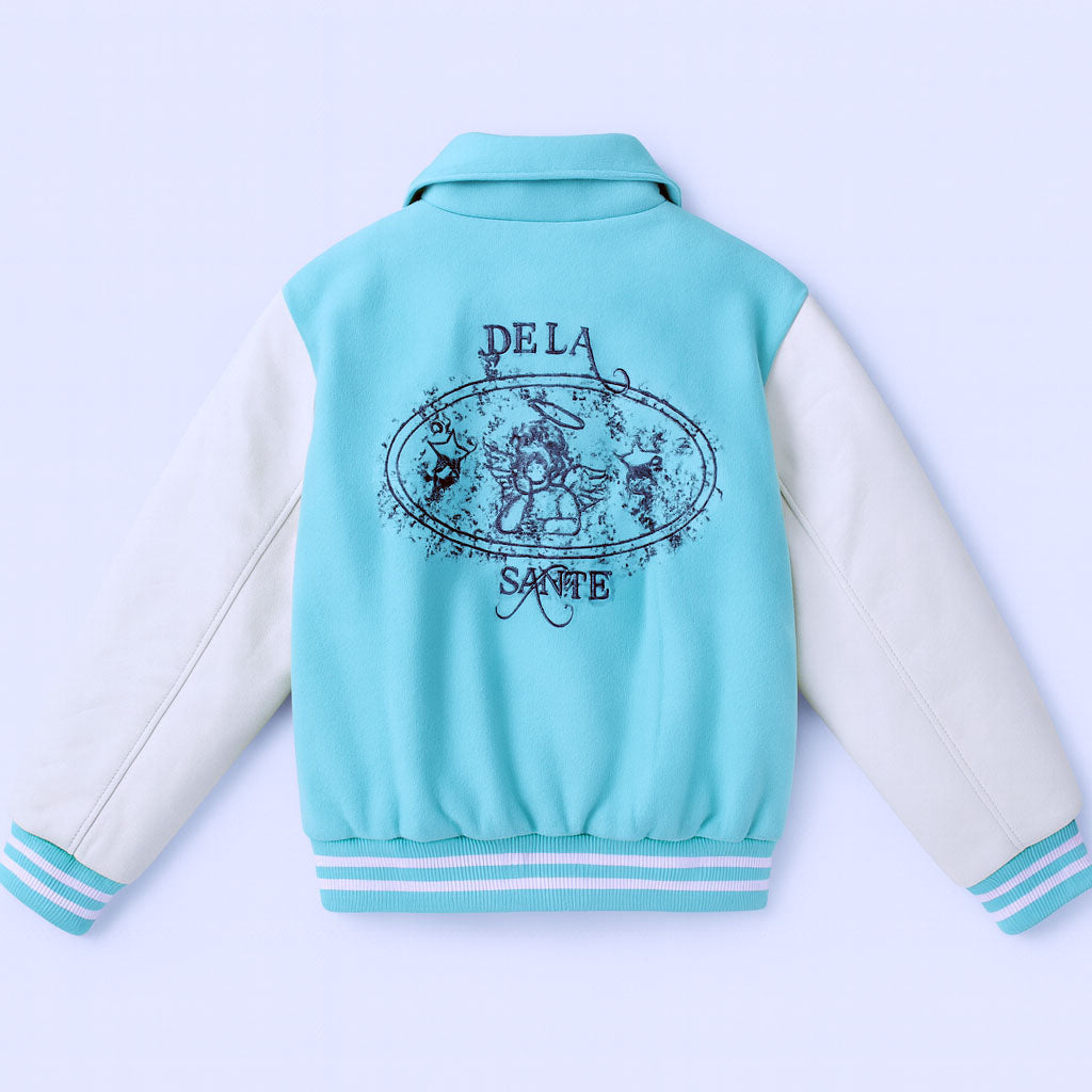 Tailored Varsity Jacket - Bleu Cèleste