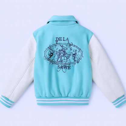 Tailored Varsity Jacket - Bleu Cèleste